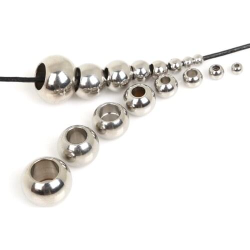 Hot Selling 5-50pcs/lot Stainless Steel DIY Spacer Beads for Hole Size 1-6.5mm Fit Bracelet & Necklace Bead Jewelry Making
