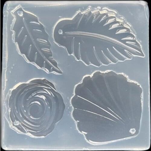 Flower Leaves Earrings Epoxy Resin Mold DIY Crafts Necklace Keychain Casting Tool Jewelry Pendant Silicone Mould