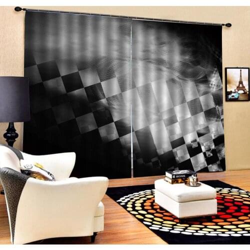 Drapes Cortinas Customized size Luxury Blackout 3D Window Curtains For Living Room black and white curtains