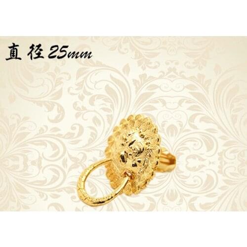 Antique gold Lion head handle Wardrobe cupboard door home improvement metal handle small box handles 25mm