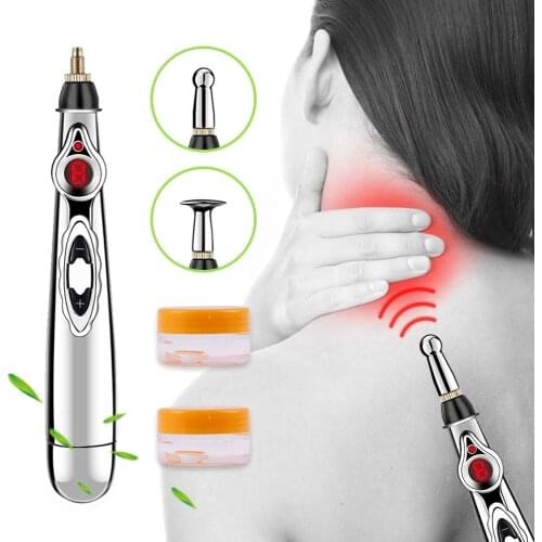 USB Charging Electric Plastic Acupuncture Pen Tens Massage Meridian Energy Laser Therapy Pen Pain Relief Stimulation Massager