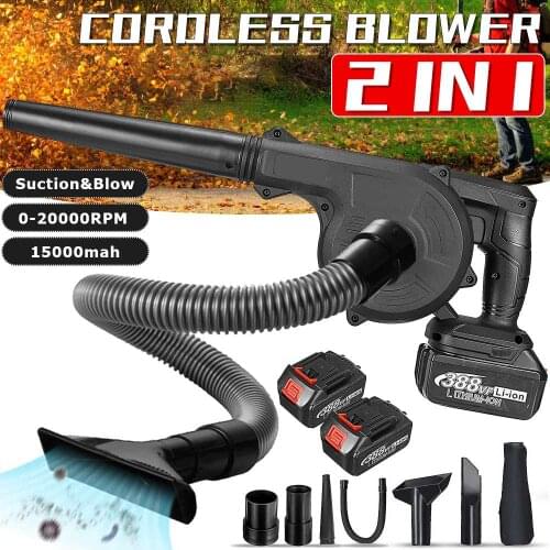 1600W 2 In 1 Brushless Cordless Electric Air Blower Vacuum Cleannig Blowing & Suction Leaf Dust Collector For Makita 18V Battery