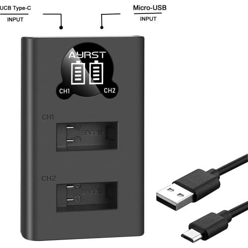 2 in 1 LED Battery Charger for GoPro MAX Panoramic Action Camera Camera Spare Battery Charger