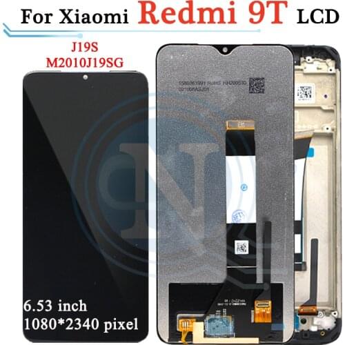 Original 6.53" For Xiaomi Poco M3 LCD Display Touch Panel Screen Digitizer Assembly with Frame For Redmi 9T J19S M2010J19SG LCD