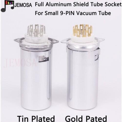 1PC 9Pin Tube Socket Ceramic With Aluminum Shield GZC9-F-B-55 For EL84 6922 12AX7 12AU7 ECC83 ECC82 EL84 6922 Vacuum Tube Amplif