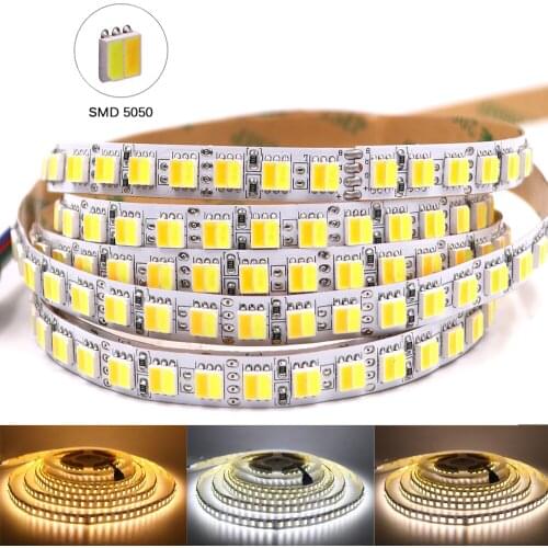12v 5050 LED Strip RGB CCT Warm White 120LEDs/m Flexible LED Light 5m/lot 600 LED Lighting Tape String Home Decoration