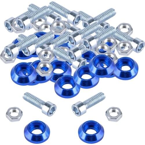 20 Pairs M6x24mm Bumper Fender Screws Dress Up Fender Bumper Washer Bolt Kit Universal Washer Screw Bolt