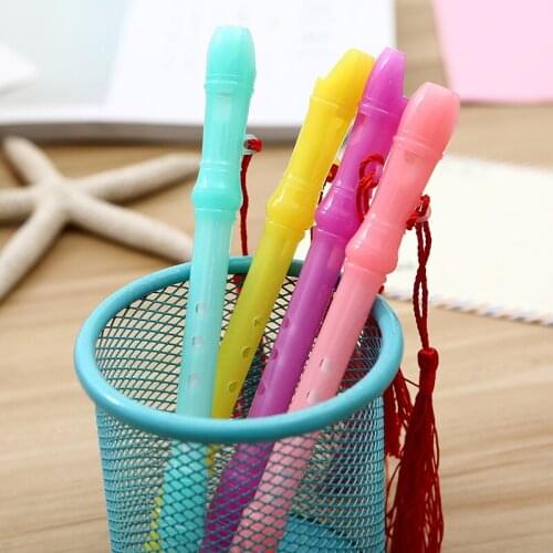 36PCS Korean Creative Jelly Flute Neutral Pen Fresh Shape Black Water Pen Signature Pen Student Stationery Supplies