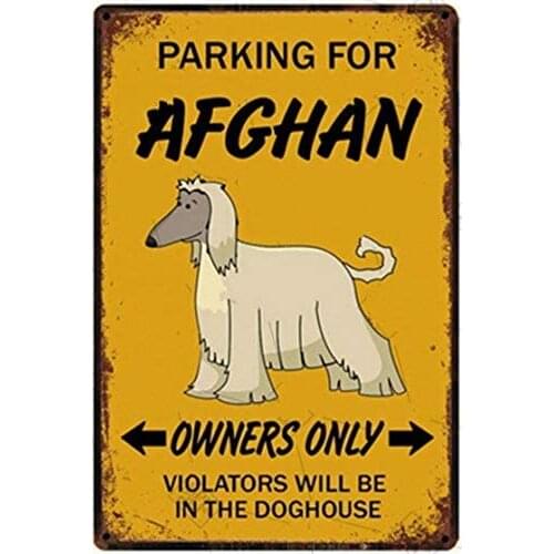 Afghan Dog Vintage Style Metal Sign Iron Painting for Indoor & Outdoor Home Bar Coffee Kitchen Wall Decor 8 X 12 Inch