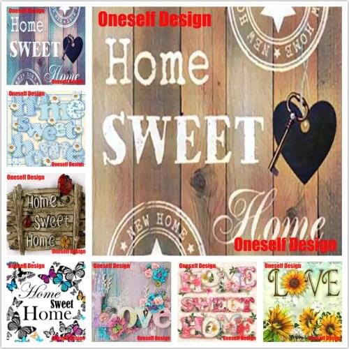5d diamond painting full "home sweet" diamond embroidery full home 5d diamond mosaic sale sweet rhinestone pictures home decor