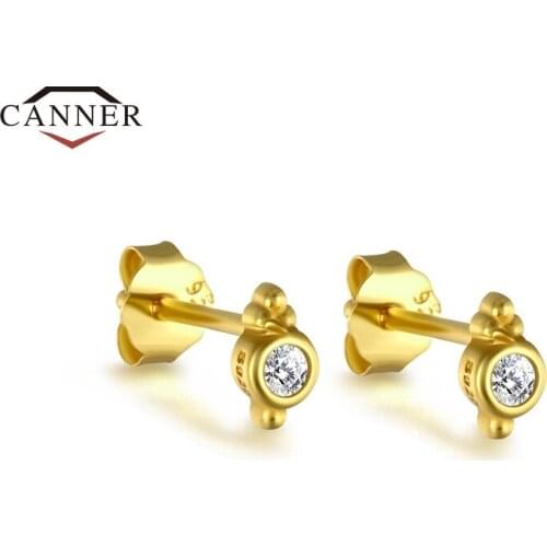 CANNER 925 Sterling Silver Zircon Personalized Lighting Stud Earrings For Women Piercing Earring Ear Buckle Jewelry Pendientes