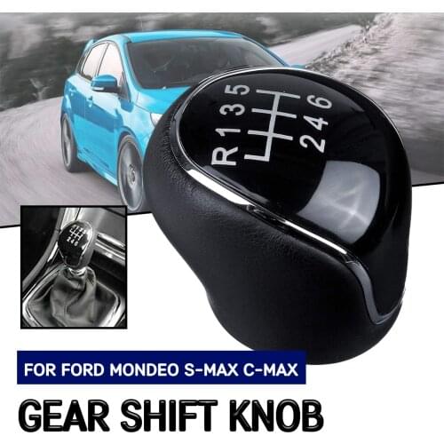 Car 6 Speed Gear Shift Knob Manual Gear Lever Shifter Gaitor For Ford Focus 2/3 Mondeo 4 C-MAX For Galaxy Kuga