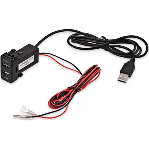 Car Charger Adapter 2 Port Car Cigarette Lighter Socket 5V 2.1A Dual USB Car Charger Adapter Interface For Toyota 1PCS