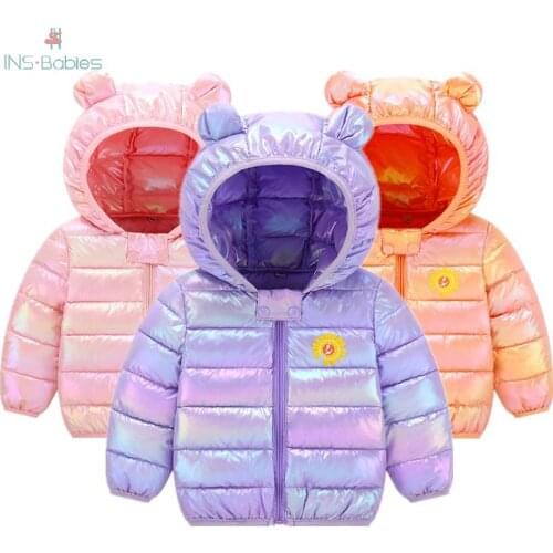 Shiny childrens Jacket for boy Baby Girl Clothes 2020 fashion Girl Jacket Winter Children Cotton Padded outerwear Baby Snowsuit