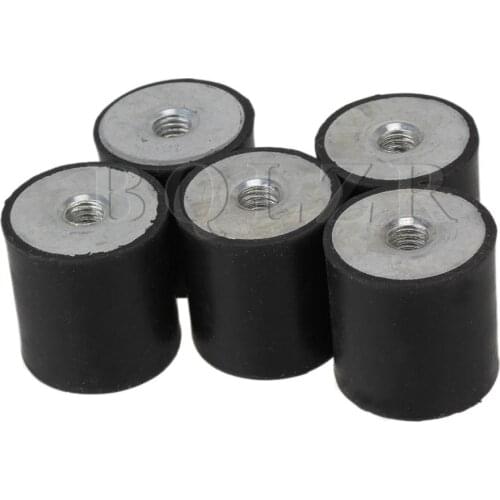 BQLZR 5pcs 3x3cm M8 Black Anti Vibration Rubber Mounts Isolators