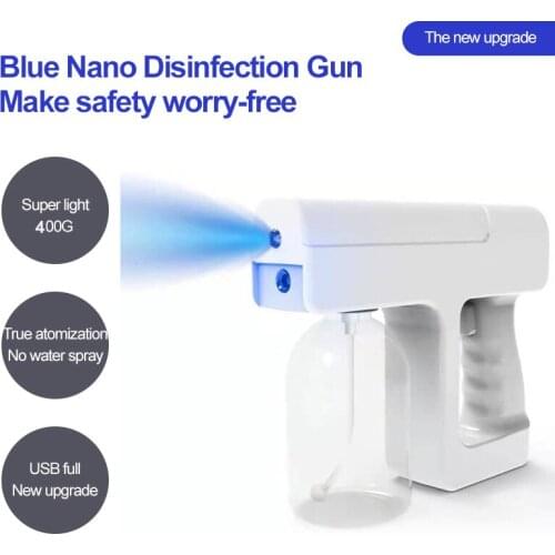 300 ML Electric Sanitizer Sprayer Portable Sterilizing Spray Gun Blue Light Nano Steam Spray Gun Home Disinfection Atomizer