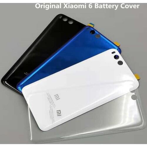 Xiaomi Mi6 Battery Cover Mi 6 Rear Glass Door Housing Replacement For Xiaomi Mi6 Battery Cover Back Glass Case With Adhesive