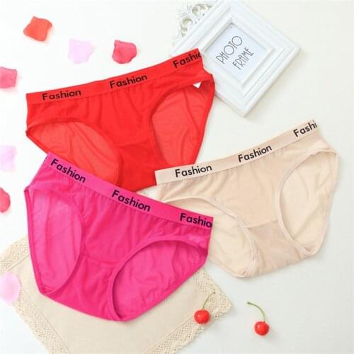 Summer Thin Mesh Briefs Sexy Plus Size Panties Transparent Perspective Panties For Women Briefs Female Underpants Tops