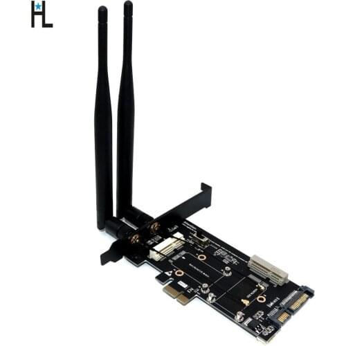 Mini PCI-E/ mSATA SSD to PCI-E and SATA 2.5 Adapter with SIM Card Slot for WiFi/ 3G/4G/LTE/ Msata SSD