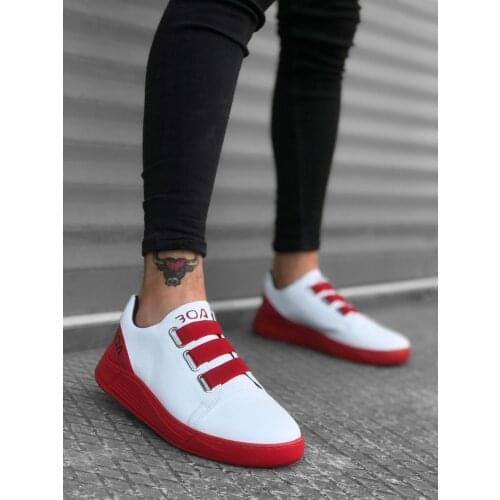 BA0179 3 Banded White Red High Outsole Male Boots