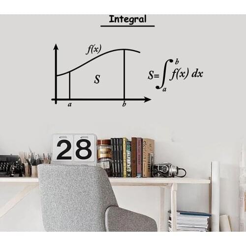 Integral Math Wall Decal Symbols Mathematics School Classroom Interior Decor Vinyl Window Sticker Student Study Room Mural S1458