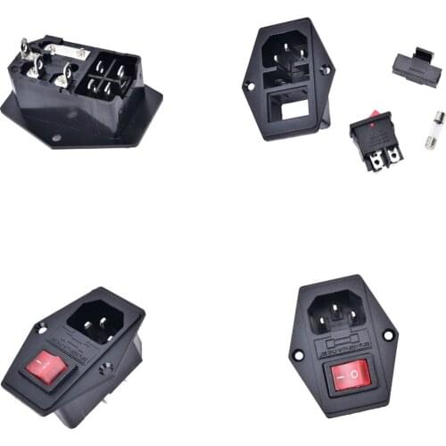 New ON/OFF switch Socket with female plug for power supply cord arcade machine IO switch with Fuse
