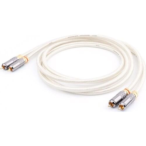 Pair QED 5N Copper Silver Plated RCA Audio Cable HIFI RCA Cable Interconnect Audio Cable