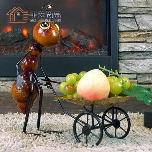 Pastoral lucky ants small ornaments desktop filled with fruit house decoration living room decor Home Furnishing direct iron