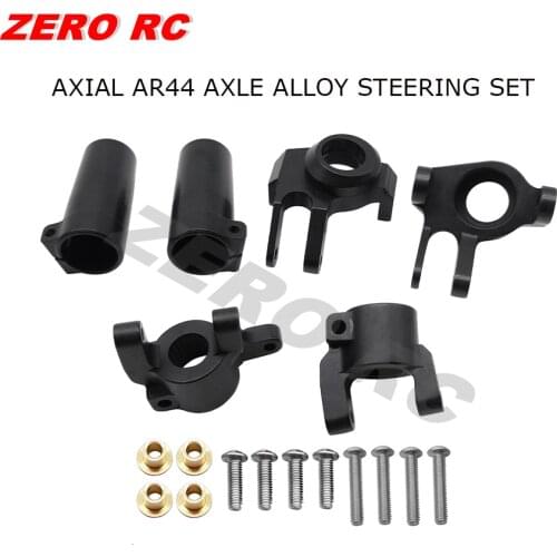 CNC FULL METAL AR44 Axles Front Steering Knuckles, C Hub Carrier, Rear Axle Lockout SET (Black) FOR AXIAL SCX10 II 90046 90047