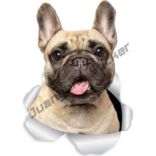 Loveable French Bulldog Dog Wall Decals Frenchie 3D Dog Toilet Sticker Bumper Guitar Truck Window Scratch-Proof Decal KK13x9cm