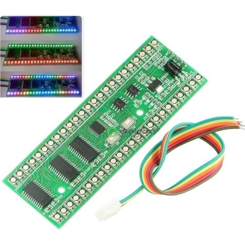 RGB MCU Display Pattern Dual Channel 24 LED VU Level Indicator Meter NEW