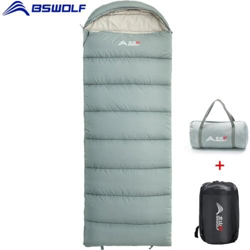 BSWolf Camping SLeeping Bag Tourism Outdoor Cotton sleeping bag Breathable Soft Spliced for Outdoor Traveling Hiking