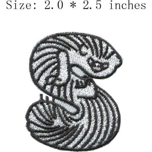 Black snake S embroidery patch 2.0"wide DIY water patch/trim patch/carpet animal