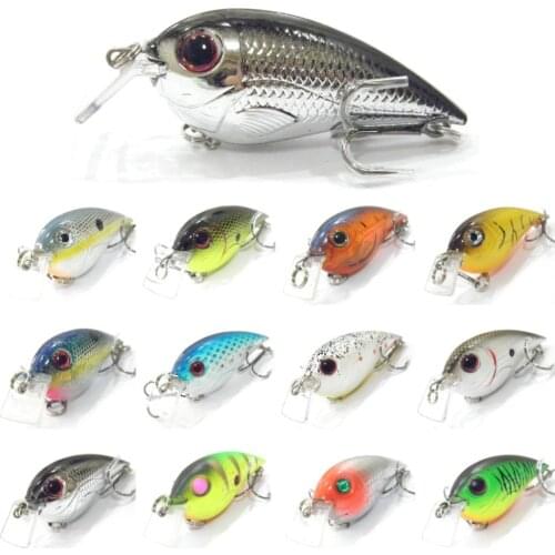 WLure 7.6cm 15.4g Fat Body Square Bill Tight Wobble #4 Treble Hooks Balanced Quality Epoxy Coating Crankbait Fishing Lure C627