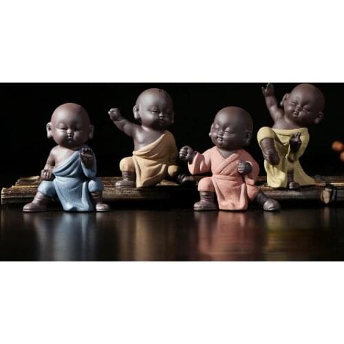 Yixing Boutique Purple Sand Kungfu Monk Tea Art Pet Ornaments Tea Set Accessories Ceramic Home Accessories Kung Fu Decoration