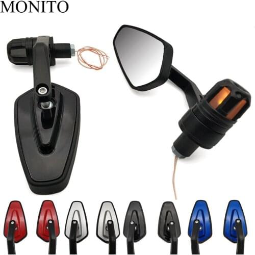 7/8" 22mm Motorcycle Side Mirror LED Handle Bar End Mirrors Turn Signal For YAMAHA mt07 mt09 fz07 fz09 mt/fz 07 09 mt10 xsr 700