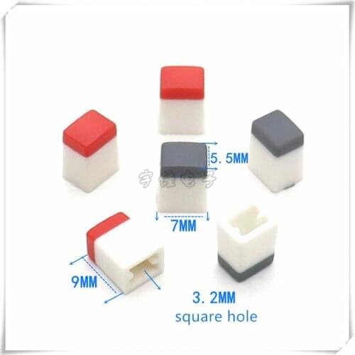 10 Piece 7 * 5.5 * 9mm two color key cap plastic key cap touch switch power / self-locking button cap square hole 3.2mm