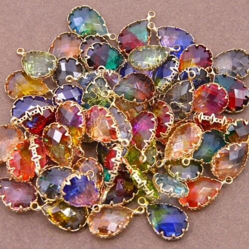 10pcs Supplies For Jewelry Shining Resin drill Charm Pendants for Diy Earrings Findings Necklace Charms Accessories Materials