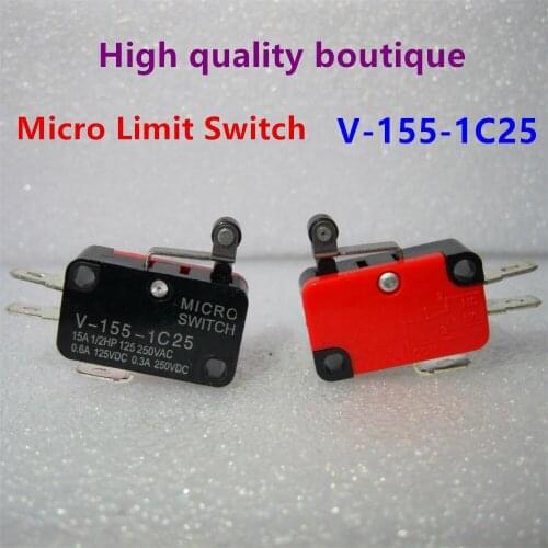 100Pcs V-155-1C25 Snap Action Push Button SPDT Momentary Micro Limit Switch