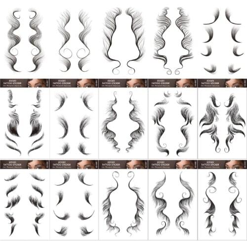 15 Sheets Temporary Baby Hair Edges Side Bangs Tattoo Stickers DIY Hairstyling Hair Tattooing Template Makeup Tools C1FF