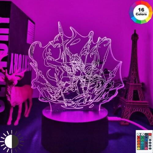 3d Led Night Light Lamp Genshin Impact Xiao Acrylic Led Lamp Game