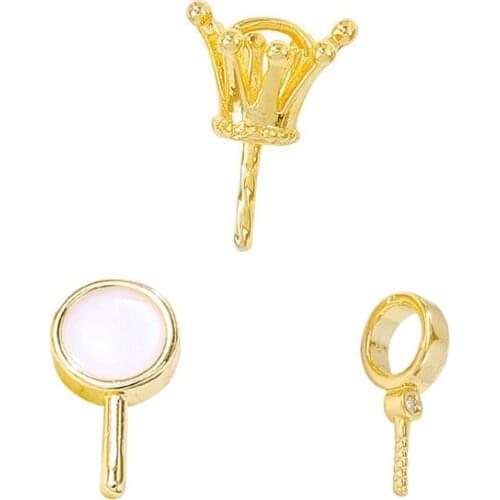 40596)6PCS 5.5x2MM 24K Gold Color Brass with Half Pin Round Circle Charms Pendants Jewelry Making Supplies Findings Accessories