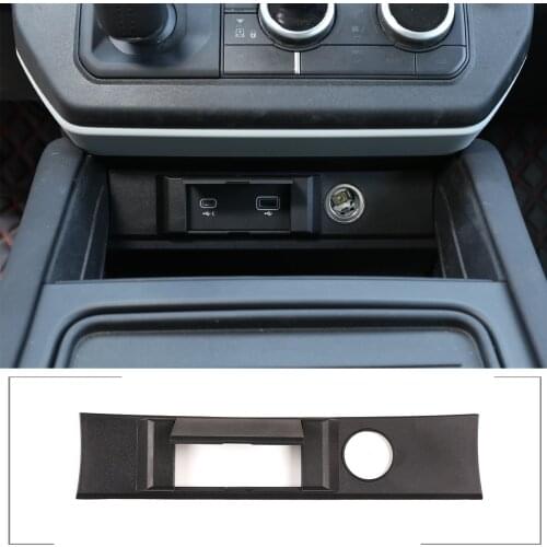For Land Rover Defender 90 110 20-22 ABS Console Center USB Equip Charging Port Protective Cover Dust-proof Frame Car Accessory
