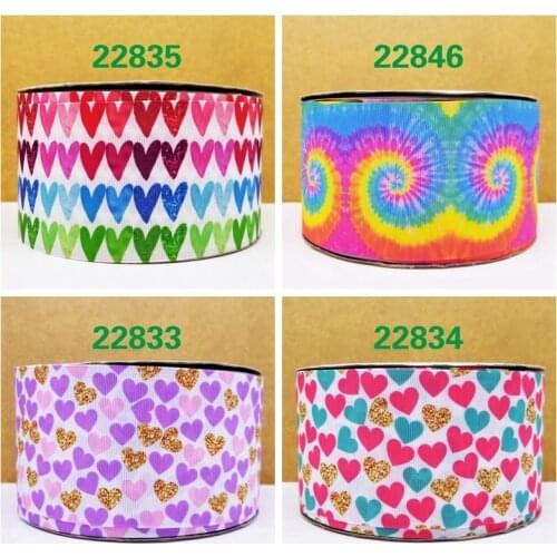 Free shipping 50 yard rainbow printed grosgrain ribbon 22846