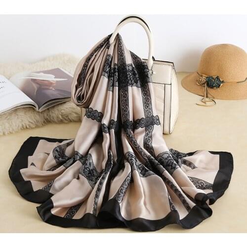 Large High QualitySatin Silk Long Stole Fashion Scarves Lightweight Sunscreen Head Shawl Wrap Neck Hair Scarf For Night Sleeping