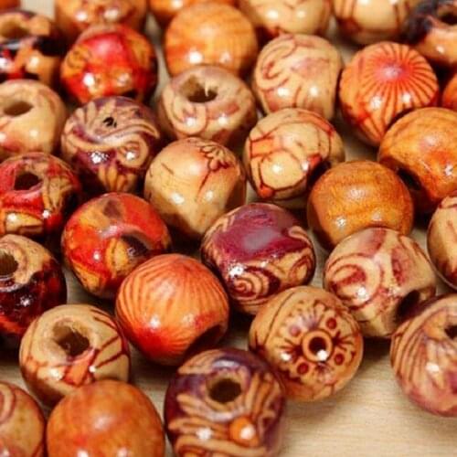 Simple to make Wood Round Loose Spaced Bead Jewelry DIY Bracelet Crafts Buddhist Bead Bracelet Necklace