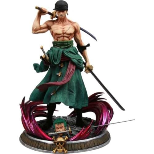 37cm One Piece Three Swords Roronoa Zoro GK Action Figure Model Anime Statue Collection Toy doll Christmas gift