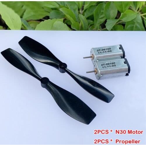 2PCS N30 Motor + Propeller DC 1.5V-6V 3V 3.7V 5V 30000RPM Mini Electric Motors Engine High Speed DIY Aircraft RC Drone Kids Toy