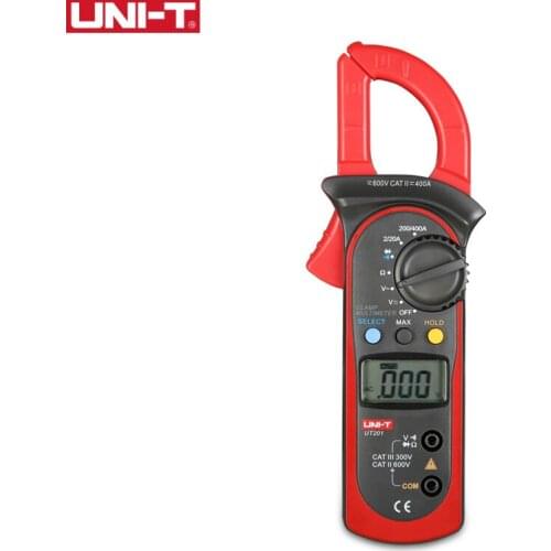 UNI-T UT201 Ditgital Clamp Meter Auto Range 400-600A Kaw Capacity 28mm Continuity Buzzer 2000 Counts