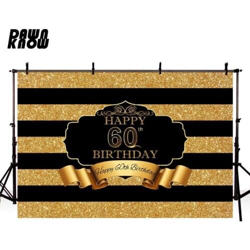 DAWNKNOW Shimmer Customize 60th Photography Background Photo Shoot Backdrop Photocall Adult Birthday Party Photo Studio G880